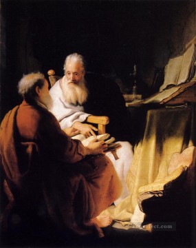  Rembrandt Painting - Two Old Men Disputing Rembrandt